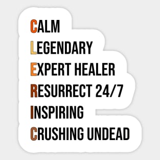 Cleric Healer Priest RPG Pnp Roleplaying Dungeon Meme Gift Sticker